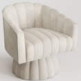 thumbnail image 3 of Apicizonhome 360-degree Rotating Velvet Chair, Soft Cushion Round Barrel Luxurious Lounge Chair, Plush Velvet Fabric Chair, for Living Room, Bedroom, Office, Beige, 3 of 9