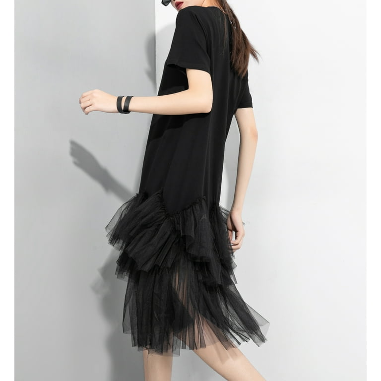 Cocktail Dress Short Black Tutu Dress Women's Party Size Casual