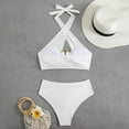 thumbnail image 6 of MIXUE Swim Suits for Women Solid Color Sexy High Waist Tube Top Split Swimwears Activewear,White,S, 6 of 9