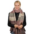 thumbnail image 2 of C.C Women's Long Multicolored Warm Cable Knit Shawl Wrap Tassel Scarf-Beige, 2 of 4