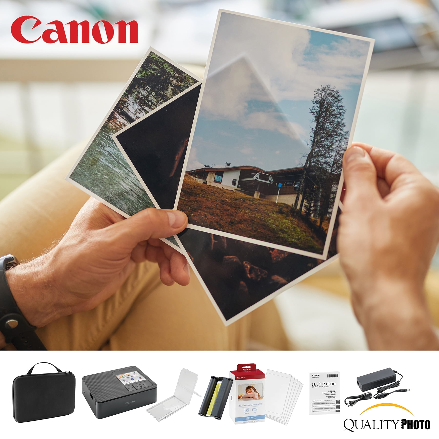 Canon SELPHY CP1500 Compact Photo Printer Black : Precio Guatemala