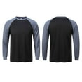 thumbnail image 3 of Iugvhana Men's Sports Shirts Long Sleeve Crew Neck Training Athletic Running Tops Workout Pullover Color Block Base Layers T-Shirts Gray XXL, 3 of 3