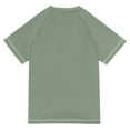 thumbnail image 6 of FORMRS Boys Rash Guard with Short Sleeves UPF 50+ Swim Shirts Sizes 3-12T, Retro Green Abstract, 6 of 6