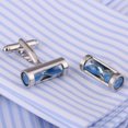 thumbnail image 3 of Mancuernillas o gemelos para hombre con diseño de reloj de arena azul, 3 of 5