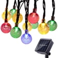 thumbnail image 1 of Lámpara Bolas de cristal Luz solar 20/30 LED 7 / 5m Luces de cadena Luces impermeables para exteriores JShteea Para estrenar, 1 of 8