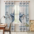 thumbnail image 3 of Texas Star Blue Kitchen Curtains Window Panels, Farmhouse Country Branches Wooden Grain Insulated Window Treatment Curtain, Grommet Curtains for Bedroom/Living Room/Bathroom, 2 Piece 42"Wx84"L, 3 of 8