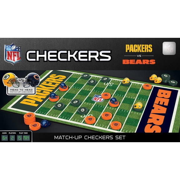 MasterPieces Officially licensed NFL League-NFL Checkers Board Game for Families and Kids ages 6 and Up