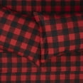 thumbnail image 4 of 1500 Supreme Sweet Home Collection Buffalo Plaid Microfiber Bed Sheet Set, 4 Piece Black/Red Queen, 4 of 6
