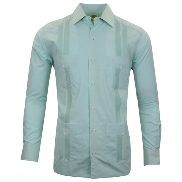 Manchester Guayabera Regular Fit Menta, M Manchester 3548E