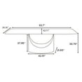 thumbnail image 5 of POVISON 94"Hobart Modern Minimalist Dining Table For 8-10, White Rectangular Matte Sintered Stone Tabletop, Dark Gray Carbon Steel Leg, 5 of 8