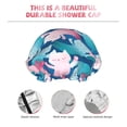 thumbnail image 4 of dancing cat Shower Cap, Reusable Bath Hair Hat for all Hair Lengths Hair Cover with Elastic Band Double Waterproof Layers Bathing Hat, 4 of 5