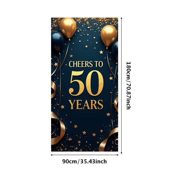 LUUFILx Cheers to 50 Years Backdrop Anniversary Party Banner Golden Jubilee Event Decorations Celebration Background Photo Props