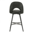 thumbnail image 6 of Weston Home Krista 24" Metal Swivel Mid Back Counter Stools, Set of 2, Dark Grey, 6 of 10
