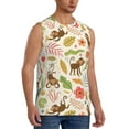 thumbnail image 2 of Bixox Men's Monkeys in the Jungle Printed Shirt Sleeveless Fitness Tank Top-X-Large, 2 of 7