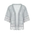 thumbnail image 5 of Aunavey Women's Lace Cardigan Open Front Half Sleeve Sheer Bolero Shrugs for Evening Dresses, 5 of 8