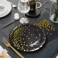 thumbnail image 6 of 100PCS Black and Gold Party Supplies Dots Tableware Set Serves 25, Gold Dots Black Paper Plates with Napkins and Plastic Forks for Birthday Wedding Christmas Cocktail Party Baby Shower, 6 of 7