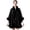 Black, variant on Women's Faux Fur Trimmed Knit Velvet Cape Wrap Mid-Length Open Front Shawl Cozy Winter Outerwear Elegant Dressy Party Wear for Cold Weather