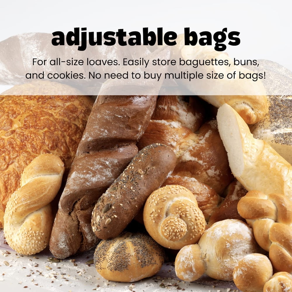 Sacs à Pain TPU Réutilisables 43 × 31 Cm – Étanche, Anti-Moisissure Pour Pain Maison, Congélateur OK