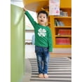 thumbnail image 2 of St. Patrick's Day Big White Shamrock Green Toddler Long Sleeve T-Shirt - 4T, 2 of 4