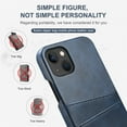 thumbnail image 5 of SaniMore Case for iPhone 15 6.1" 2023, Card Slots [Up to 2] Wear-resistant PU Leather Skin Shockproof PC Backplane Anti-fall Slim Lightweight Shell for iPhone 15, Blue, 5 of 9