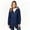 Navy, variant on Women’s Hooded Waterproof Rain Jacket Coats, Mid‑Length Casual Long Sleeve Zip Up Outerwear, Women's Size S-5XL