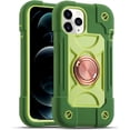 thumbnail image 1 of Compatible with iPhone 12/12 Pro Case 6.1 Inch with 360 Degree Rotate Ring Stand, Military Grade Drop Protection Heavy Duty Case 3 in 1 Protective Cover for iPhone 12/12 Pro. (Avocado), 1 of 14