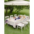 thumbnail image 4 of Outdoor Tablecloth with Umbrella Hole for Patio/Picnic/Party/Camping, Purple Butterflies Flowers Waterproof Table Cloth Rectangle Table Cover Washable, Spring Watercolor Botanical Beige (52"x 70"), 4 of 9