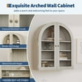 thumbnail image 4 of Litake Arched Wall Cabinet, Small Wall-Mounted Bathroom Medicine Cabinet with Acrylic Doors & Adjustable Shelves, Space-Saving Storage Organizer for Kitchens, Apartments, Black/Natural, 4 of 6