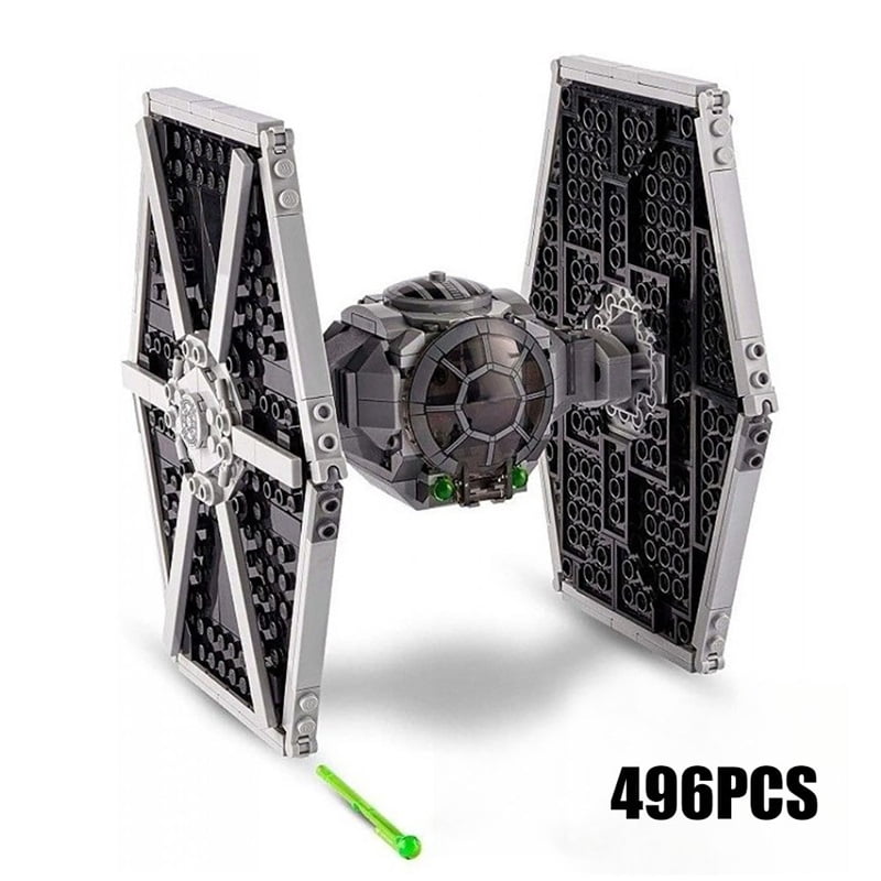 496PCS Space War Imperial Tie Fighter Building Blocks Model Include 3 Figures Spaceship Construction Bricks Toy Gift For Kids,496PCS,No Box