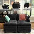 thumbnail image 6 of BedLuxury Modular Sectional Sofa, Loveseat Sofa with Movable Ottomans, Sleeper Comfy Deep Seat Cloud Couch for Living Room, Black, 6 of 8