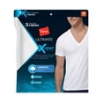 thumbnail image 2 of Hanes Ultimate Men's 3-Pack FreshIQ X-Temp V-Neck T-Shirt, White, X-Large, 2 of 2