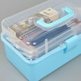 thumbnail image 6 of 3 Layer Storage Box Multifunction Organizers with Handle Storage Case Dust-Proof Storage Organizers Tool Box for Paints, 6 of 14
