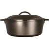 Lodge Pre-Seasoned 7 Quart Dutch Oven with Loop Handles and Cast Iron Cover, Black (Used)