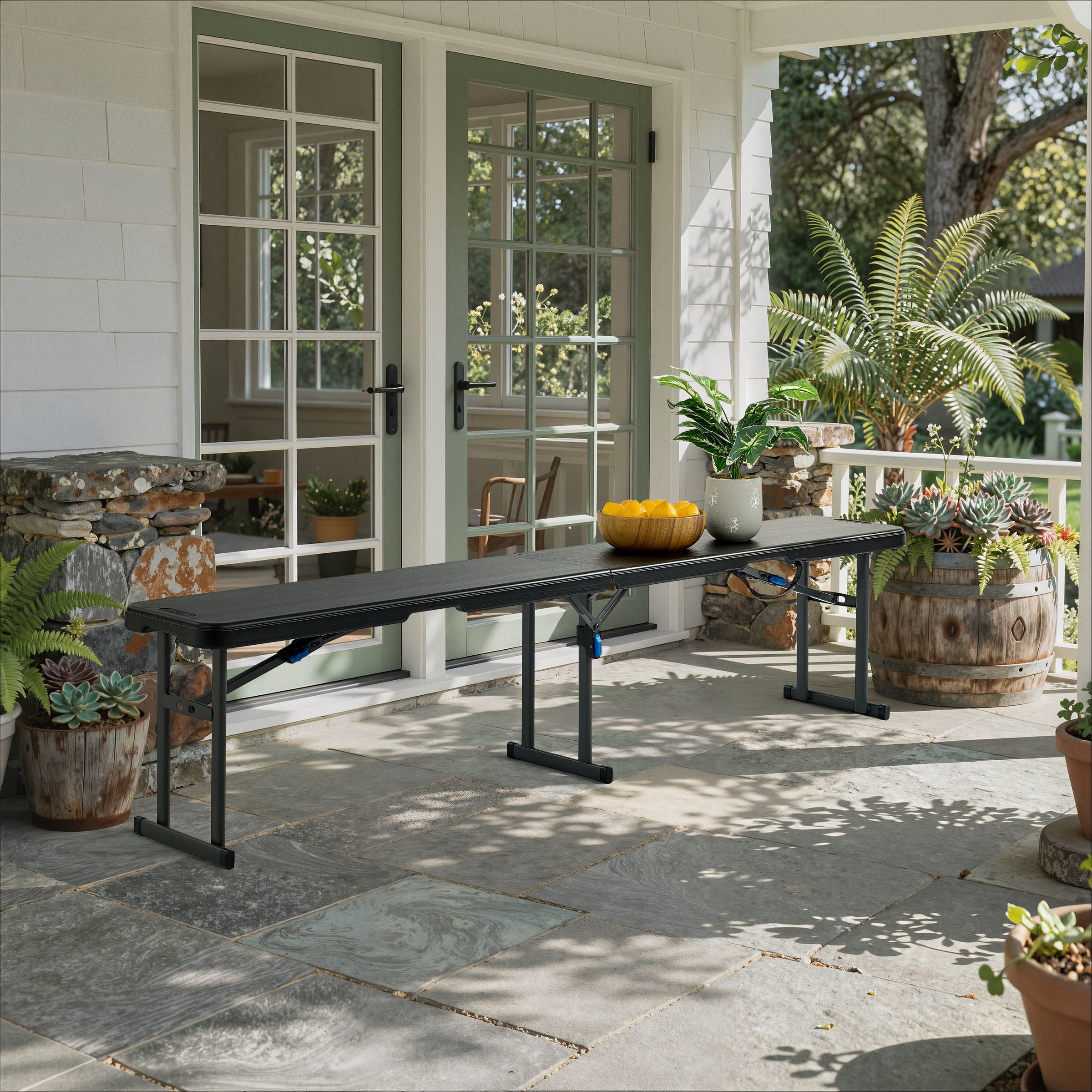 Mainstays 6' Steel Frame with Carrying Handle Fold-in-Half Bench