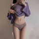 thumbnail image 4 of Gibobby Ropa interior de encaje sexy Tanga Sexy transparente de encaje Floral para mujer, Tanga Sexy de cintura alta, bragas caladas de cintura(Morado,Talla única), 4 of 5