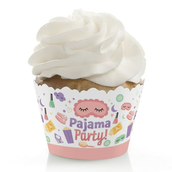 Big Dot of Happiness Pajama Slumber Party - Girls Sleepover Birthday Party Decorations - Party Cupcake Wrappers - Set of 12