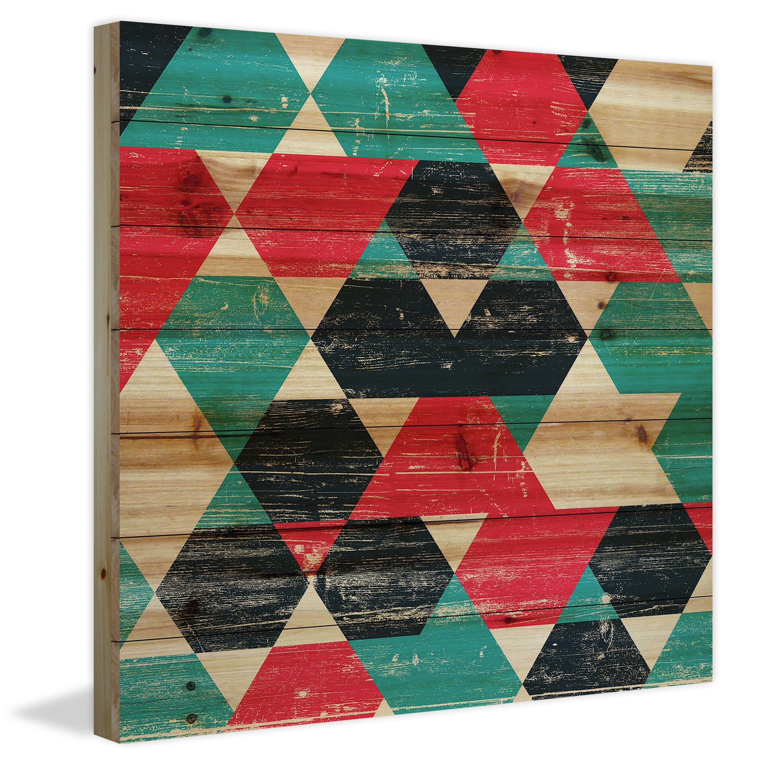 Marmont Hill - "Splashing Red" Painting Print on Natural Pine Wood