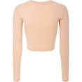 thumbnail image 3 of ORUYROP Women's Solid Long Sleeve Round Neck Crop T Shirt Top, 3 of 4