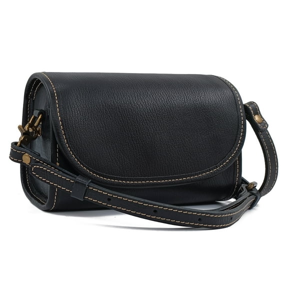 Small Saddle Bags Genuine Leather Crossbody Bags for Women Black Shoulder Bag Mini Purses for Women Small Cross Body Leather Bag for Woman