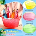 thumbnail image 3 of 6 Pcs Plastic Ice Buckets Bulk with Handles 4.5L Oval Storage Tub Large Capacity Ice Drink Bucket for Halloween Party Bar Wine Beer Champagne Beverage Bottle Cooler(4.5 L,Multicolor), 3 of 14