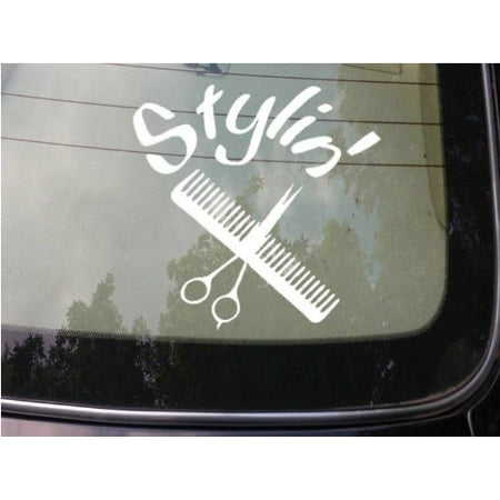 Hairstylist stylin sticker decal scissors barber hairspray gel comb iron