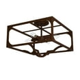 thumbnail image 2 of Hunter - Highland Hill 4-light Textured Rust, Large Flush Mount Light, Dimmable, Formal Style, Square Shaped, for Bedrooms, Dining, Living Rooms - 19984, 2 of 7