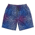 thumbnail image 2 of Honeii's Ireworks In The Night Sky Print Men's Casual Shorts with Drawstring，Swim Trunks Quick Dry Beach Shorts, 2 of 5