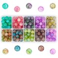 thumbnail image 1 of 300pcs 10 Color 8mm Baking Painted Crackle Glass Beads Round Crackle Glass Loose Beads for Necklace, Bracelet, Earring Jewelry Making, 1 of 4