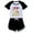Black, variant on sususu Girls Outfits 2 piece Graduation Season Printed Short Sleeve Top and Pants Outfit Set for Toddlers and Kids,Yellow,5-6 Years