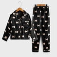 thumbnail image 2 of Vividxx Girls Pajamas Set Children's Autumn Imitation Silk Color Ding Long Sleeve Girls Home Wear Two Piece Children's Suit 6-7 Years, 2 of 9