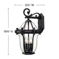 thumbnail image 3 of 3 Light Medium Outdoor Wall Lantern In Traditional And Glam Style 12.25 Inches Wide By 19.75 Inches High-Museum Black Finish Hinkley Lighting 2444Mb, 3 of 8