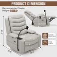 thumbnail image 4 of Holaki Power Recliner Chair, 270° Swivel Recliner with Heat & Lumbar Support, Modern PU Leather Rocker Recliner Nursery Chair with Smart Cup Holder & Adjustable Armrests for Nursing, Gray, 4 of 11
