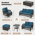 thumbnail image 5 of Homrest Wicker Patio Furniture 3-seat Sofa，Outdoor Seating Couch with Cushions, All-Weather Patio Couch for Porch, Poolside, Garden, Deck(Turquoise), 5 of 8