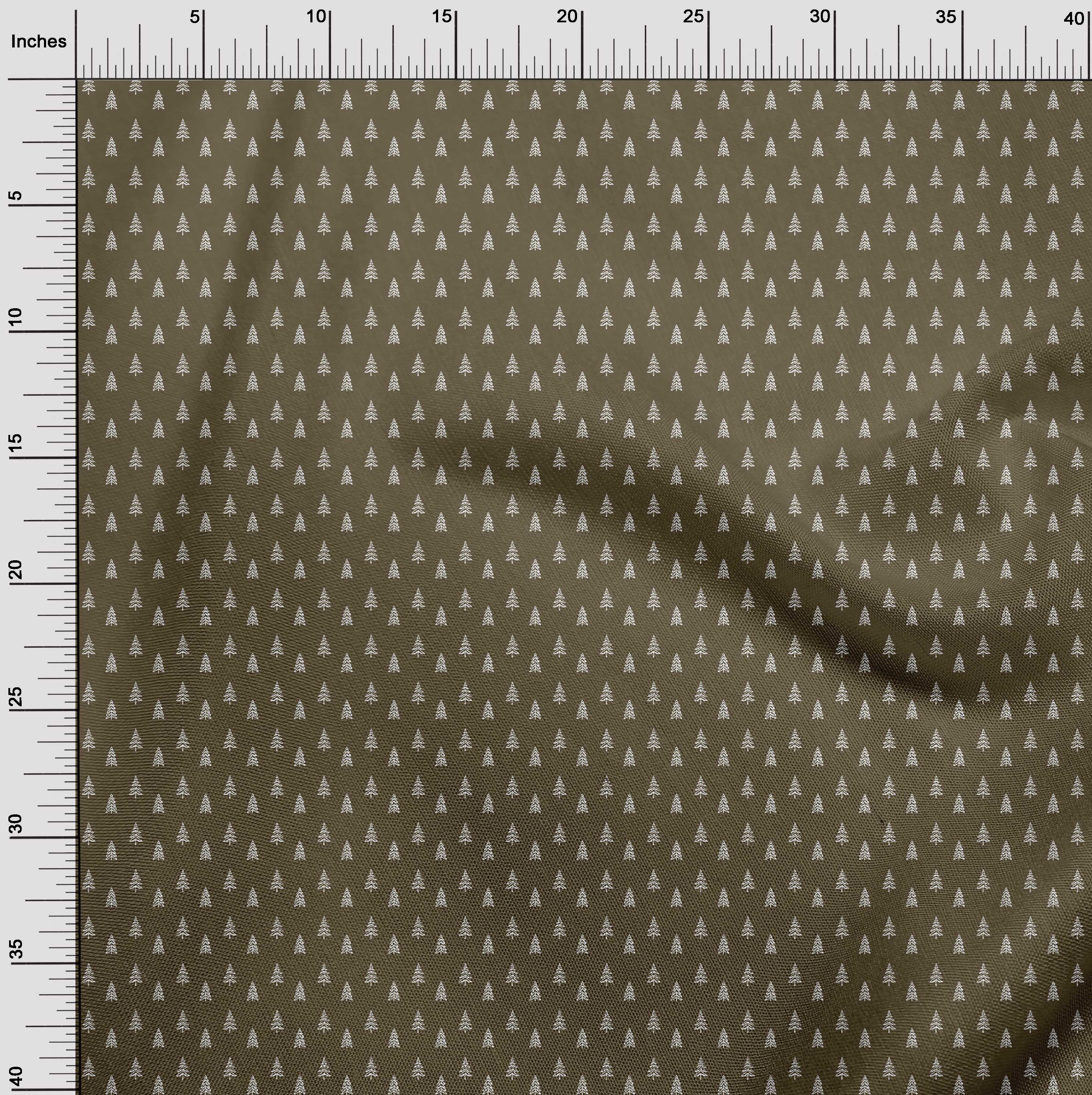 oneOone Georgette Viscose Brown Fabric Christmas Fabric For Sewing Printed Craft Fabric By The Yard 42 Inch Wide